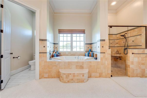 Bathroom, Interior, Marble, Recessed Lighting