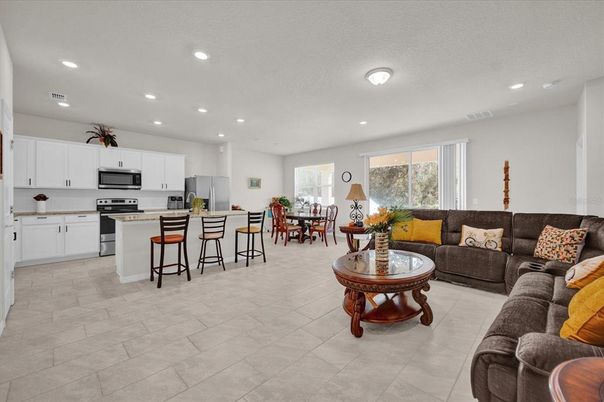 Dining room, Interior, Kitchen, Living room, Recessed Lighting, Stainless Steel Appliances