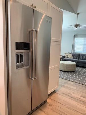 Interior, Kitchen, Living room, Stainless Steel Appliances, Wood Texture Flooring