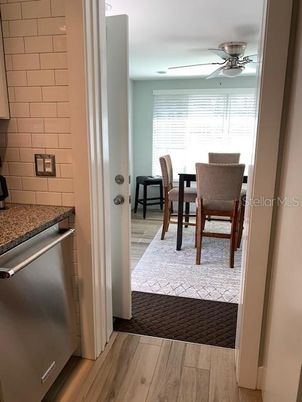 Dining room, Interior, Stone Walls, Wood Texture Flooring