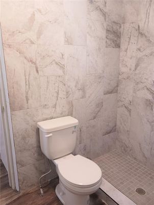 Bathroom, Interior, Marble Walls, Wood Texture Flooring