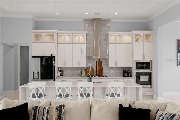 Interior, Kitchen, Recessed Lighting, Stone Walls