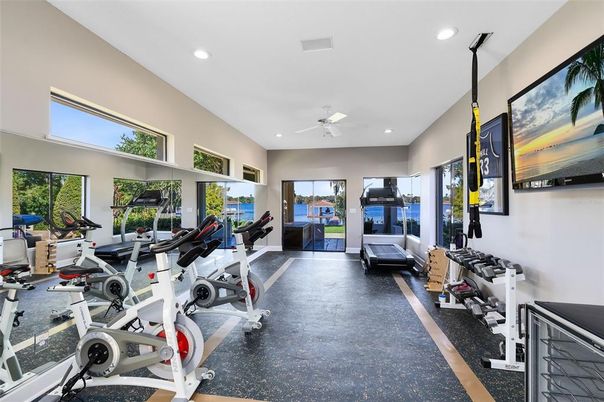 Fitness Equipment, Gym, Interior, Recessed Lighting