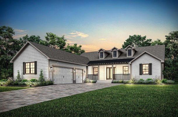 Attached, Exterior, Facade, Ranch