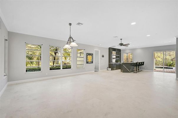 Empty room, Interior, Pendant Lights, Recessed Lighting