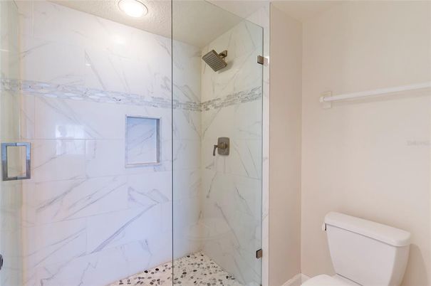 Bathroom, Glass Shower, Interior, Marble Walls