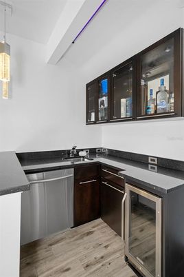 Interior, Kitchen, Pendant Lights, Stainless Steel Appliances, Wood Texture Flooring