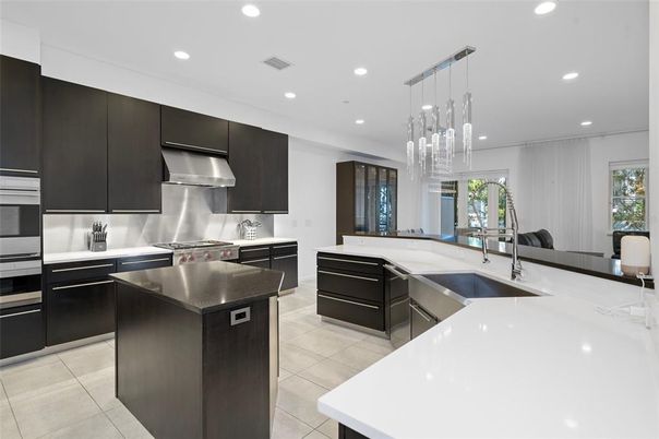 Interior, Kitchen, Pendant Lights, Recessed Lighting, Stainless Steel Appliances