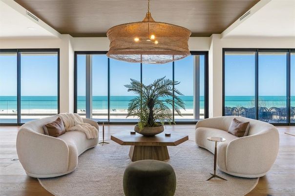 Interior, Living room, Pendant Lights, Water, Wooden Ceilings, Wood Texture Flooring