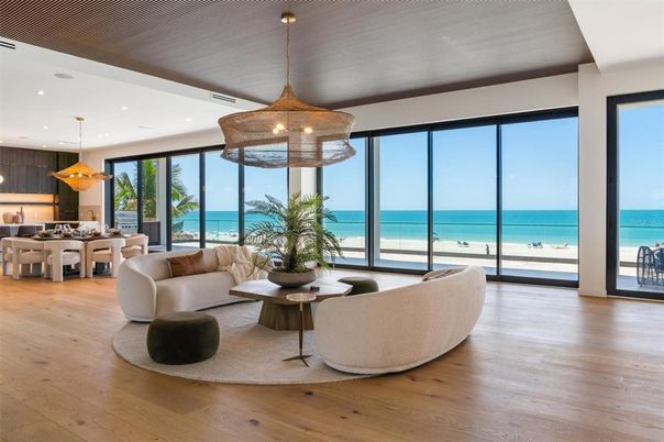 Chandelier, Dining room, Interior, Kitchen, Living room, Pendant Lights, Recessed Lighting, Water, Wood Texture Flooring