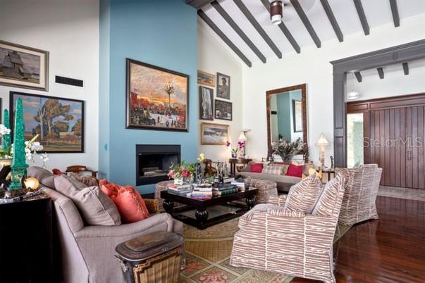 Fireplace, Interior, Living room, Wooden Beams, Wood Texture Flooring