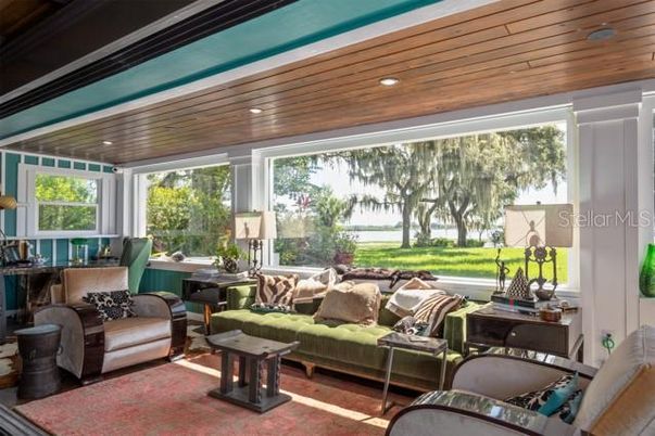 Interior, Living room, Recessed Lighting, Wooden Ceilings