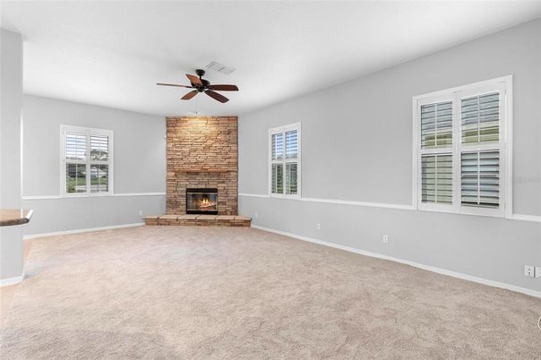 Empty room, Fireplace, Interior, Stone Walls