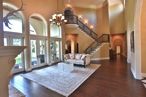 Chandelier, Interior, Wood Texture Flooring