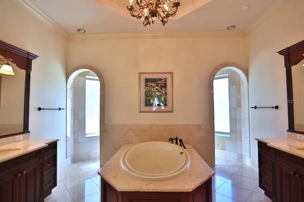 Bathroom, Chandelier, Interior, Recessed Lighting
