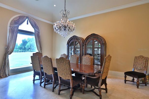 Chandelier, Dining room, Interior, Recessed Lighting