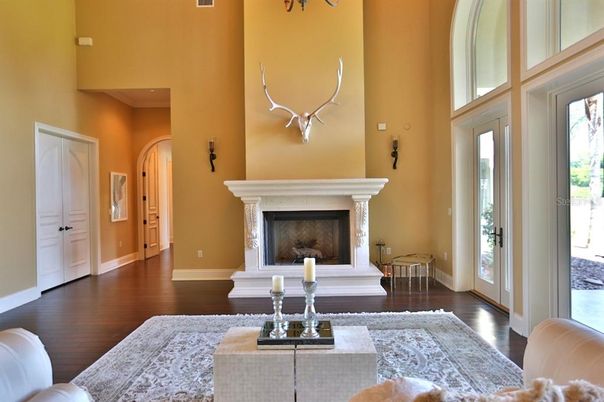 Fireplace, Interior, Living room, Wood Texture Flooring