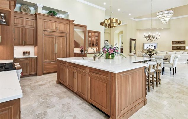 Chandelier, Dining room, Interior, Kitchen, Living room, Marble, Pendant Lights, Recessed Lighting
