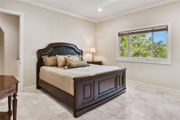 Bedroom, Interior, Marble, Recessed Lighting