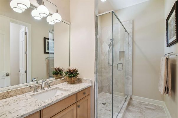 Bathroom, Glass Shower, Interior, Marble