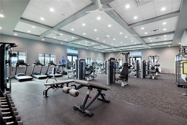 Fitness Equipment, Gym, Interior, Recessed Lighting