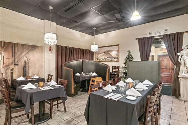 Dining room, Fireplace, Interior, Living room, Pendant Lights