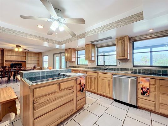 Dining room, Interior, Kitchen, Recessed Lighting, Stainless Steel Appliances, Tile Countertops