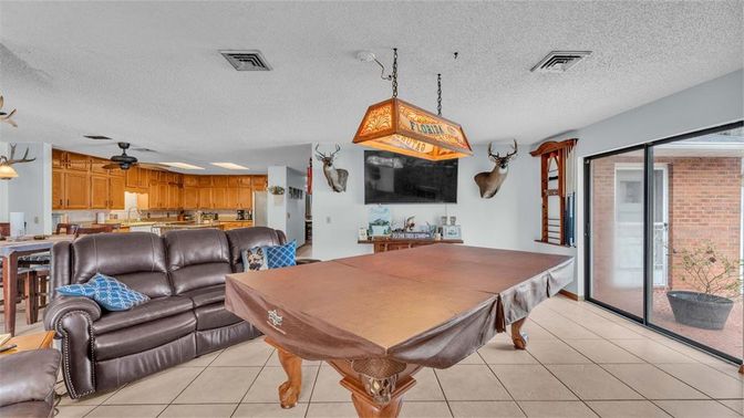 Dining room, Interior, Kitchen, Living room, Pendant Lights, Stone Walls