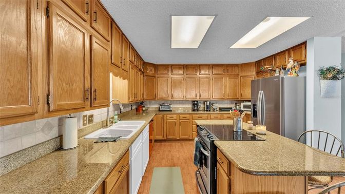 Interior, Kitchen, Wood Texture Flooring