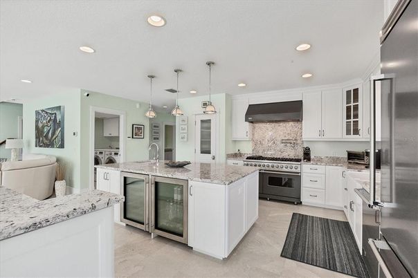 Interior, Kitchen, Pendant Lights, Recessed Lighting, Stainless Steel Appliances