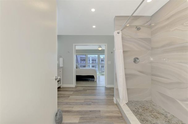 Bathroom, Bedroom, Interior, Recessed Lighting, Wood Texture Flooring