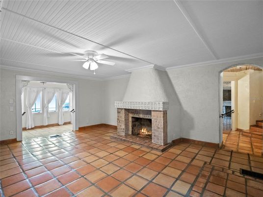 Empty room, Fireplace, Interior