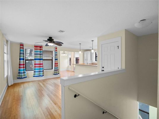 Interior, Kitchen, Pendant Lights, Wood Texture Flooring