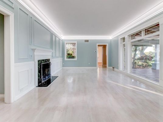 Empty room, Fireplace, Interior, Wood Texture Flooring