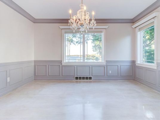 Chandelier, Empty room, Interior