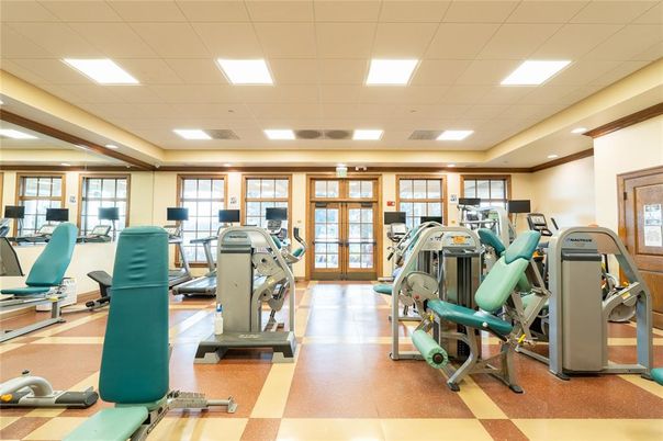 Fitness Equipment, Gym, Interior, Recessed Lighting