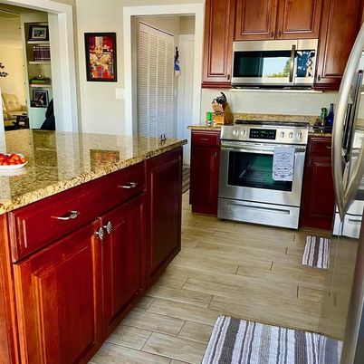 Interior, Kitchen, Stainless Steel Appliances, Wood Texture Flooring