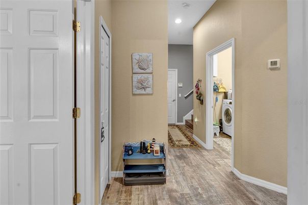 Interior, Recessed Lighting, Utility Closets, Washer, Wood Texture Flooring