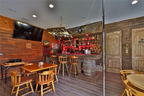 Interior, Recessed Lighting, Wood Texture Flooring, Wooden Walls