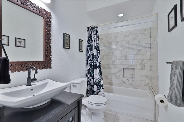 Bathroom, Glass Shower, Interior, Marble Walls, Recessed Lighting