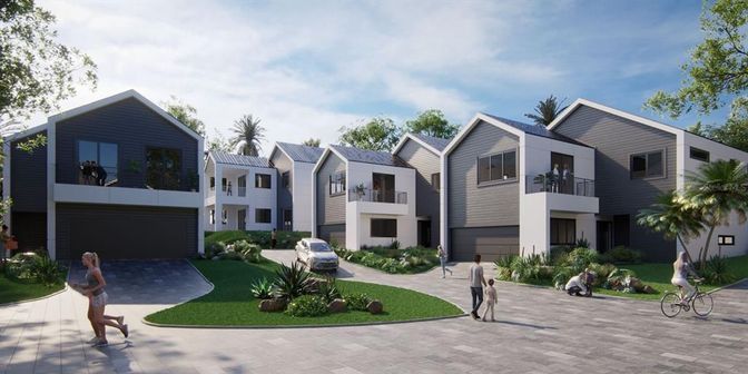 Attached, Exterior, Facade, Modern