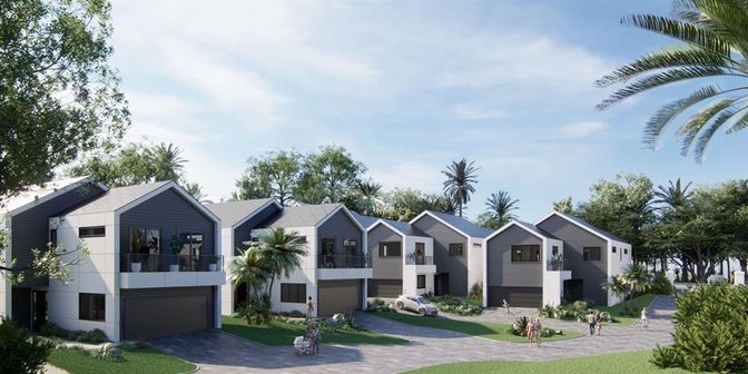Attached, Exterior, Facade, Modern