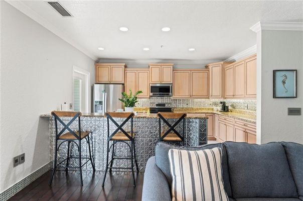 Interior, Kitchen, Recessed Lighting, Wood Texture Flooring