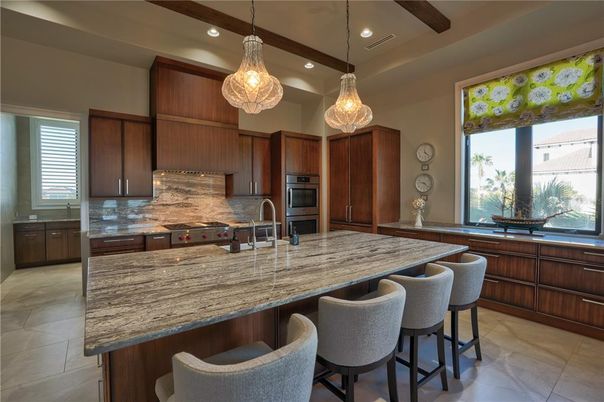 Interior, Kitchen, Pendant Lights, Recessed Lighting, Stainless Steel Appliances, Wooden Beams