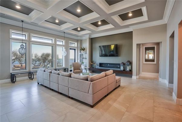 Fireplace, Interior, Living room, Pendant Lights, Recessed Lighting