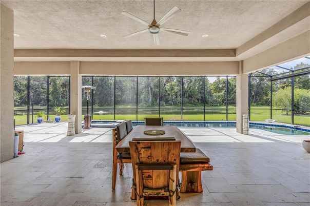 Dining room, Glass Ceilings, Interior, Pool, Recessed Lighting, Sun Room