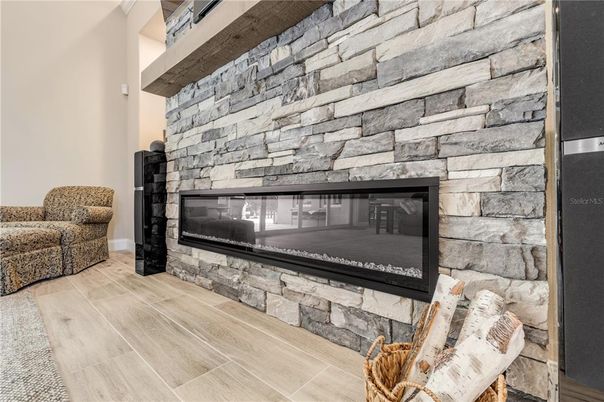 Fireplace, Interior, Stone Walls, Wood Texture Flooring