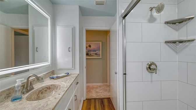 Bathroom, Dual Sink Vanities, Interior, Wood Texture Flooring