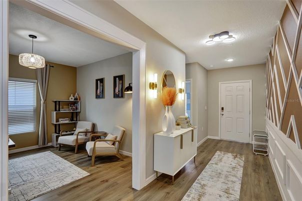 Interior, Pendant Lights, Wood Texture Flooring