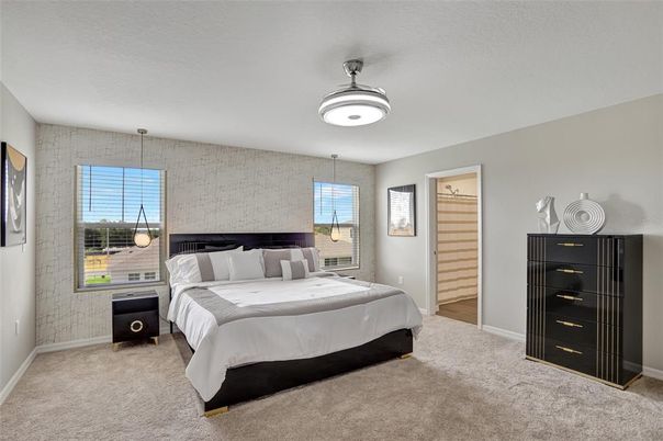 Bedroom, Interior, Pendant Lights